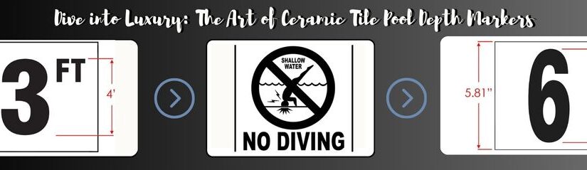 Dive into Luxury: The Art of Ceramic Tile Pool Depth Markers by Ceramic Mosaic Art